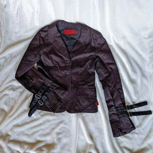 ✨SOLD✨Vintage Women's Tripp NYC Black Red Striped Jacket Blazer- Small